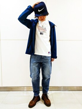 「BACK NUMBER（バックナンバー）のアイテム（ブルゾン）」を使った、Right-on 店舗スタッフさん（メンズ・170cm）の冬コーディネート