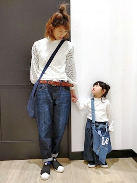 「LEE」｜Right-on 店舗スタッフさん（レディース・163cm）の冬コーディネート