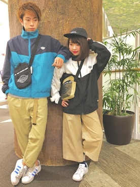 「Dickies（ディッキーズ）のアイテム（ブルゾン）」を使った、Right-on 店舗スタッフさん（メンズ・178cm）の冬コーディネート