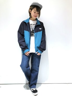 「Dickies（ディッキーズ）のアイテム（ブルゾン）」を使った、Right-on 店舗スタッフさん（レディース・164cm）の冬コーディネート