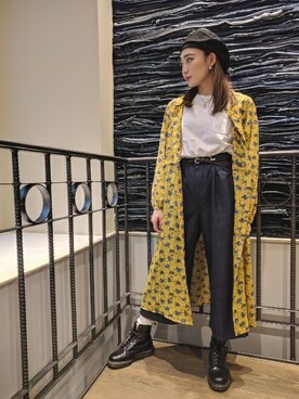 「Right-on（ライトオン）のアイテム（ハンチング/ベレー帽）」を使った、Right-on 店舗スタッフさん（レディース・163cm）の春コーディネート