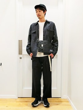 「BACK NUMBER（バックナンバー）のアイテム（キャップ）」を使った、Right-on 店舗スタッフさん（メンズ・176cm）の春コーディネート