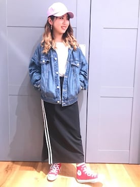 「LEE」｜Right-on 店舗スタッフさん（レディース・153cm）の春コーディネート
