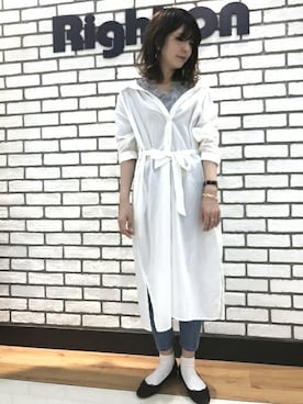 Right-on 店舗スタッフさん（レディース・168cm）の春コーディネート