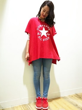 Right-on 店舗スタッフさん（レディース・173cm）の春コーディネート