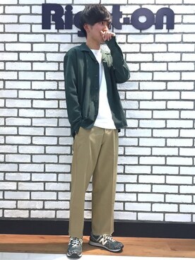 「Right-on（ライトオン）のアイテム（チノパンツ）」を使った、Right-on 店舗スタッフさん（メンズ・173cm）の春コーディネート