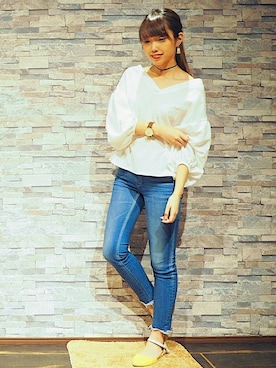 Right-on 店舗スタッフさん（レディース・159cm）の春コーディネート