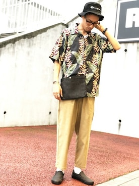 「アイテム（帽子）」を使った、Right-on 店舗スタッフさん（メンズ・185cm）の春コーディネート