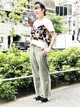 「reyn spooner（レインスプーナー）のアイテム」を使った、Right-on 店舗スタッフさん（レディース・163cm）の春コーディネート