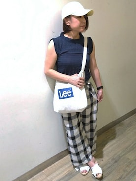 「Right-on（ライトオン）のアイテム（キャップ）」を使った、Right-on 店舗スタッフさん（レディース・167cm）の春コーディネート