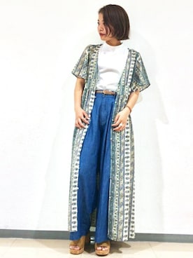 「Right-on（ライトオン）のアイテム（ワンピース/ドレス）」を使った、Right-on 店舗スタッフさん（レディース・157cm）の春コーディネート