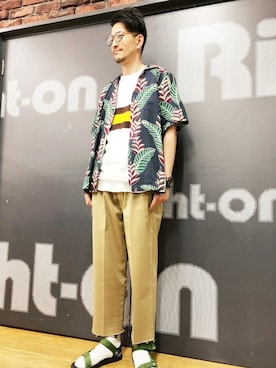 「reyn spooner（レインスプーナー）のアイテム」を使った、Right-on 店舗スタッフさん（メンズ・174cm）の春コーディネート
