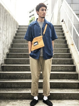 「LEE」｜Right-on 店舗スタッフさん（メンズ・185cm）の春コーディネート