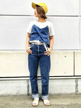 「reyn spooner（レインスプーナー）のアイテム」を使った、Right-on 店舗スタッフさん（レディース・157cm）の夏コーディネート