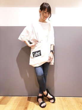 Right-on 店舗スタッフさん（レディース・164cm）の夏コーディネート