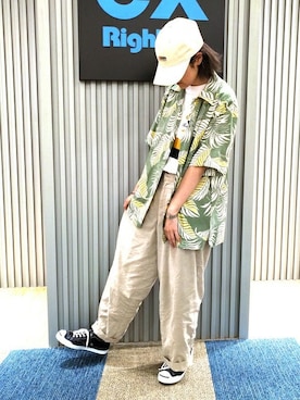 「reyn spooner（レインスプーナー）のアイテム」を使った、Right-on 店舗スタッフさん（レディース・160cm）の夏コーディネート