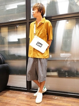「アイテム（バッグ、ホワイト系）」を使った、Right-on 店舗スタッフさん（メンズ・167cm）の夏コーディネート
