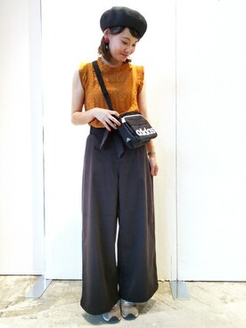 「BACK NUMBER（バックナンバー）のアイテム（ハンチング/ベレー帽）」を使った、Right-on 店舗スタッフさん（レディース・160cm）の夏コーディネート