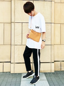 「CONVERSE（コンバース）のアイテム（パンツ）」を使った、Right-on 店舗スタッフさん（メンズ・177cm）の夏コーディネート