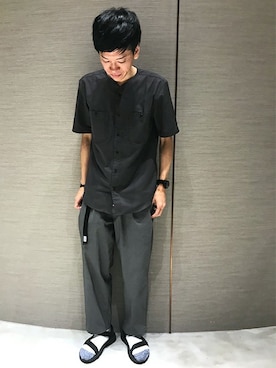 「サンダルに靴下」｜Right-on 店舗スタッフさん（メンズ・171cm）の夏コーディネート