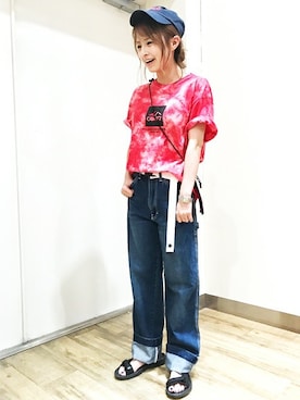 Right-on 店舗スタッフさん（レディース・154cm）の夏コーディネート