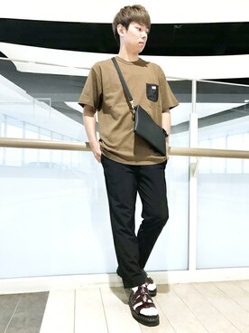 「Right-on（ライトオン）のアイテム（バッグ）」を使った、Right-on 店舗スタッフさん（メンズ・170cm）の夏コーディネート