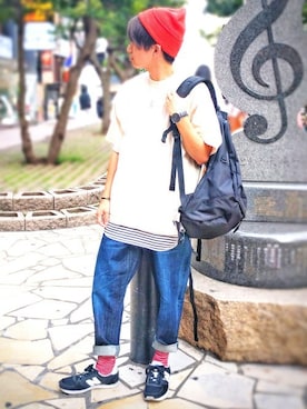 Right-on 店舗スタッフさん（メンズ・165cm）の夏コーディネート