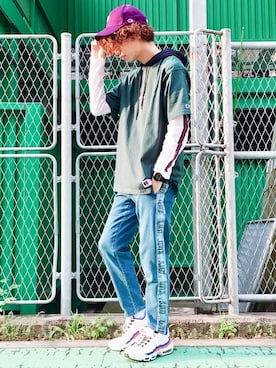 「Levi's」｜「アイテム（キャップ）」を使った、Right-on 店舗スタッフさん（メンズ・175cm）の夏コーディネート