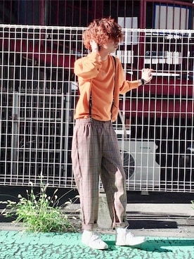 「Champion」｜Right-on 店舗スタッフさん（メンズ・175cm）の夏コーディネート