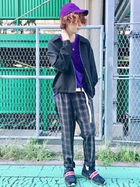 「BACK NUMBER（バックナンバー）のアイテム（ブルゾン）」を使った、Right-on 店舗スタッフさん（メンズ・175cm）の夏コーディネート
