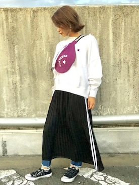 Right-on 店舗スタッフさん（レディース・157cm）の夏コーディネート