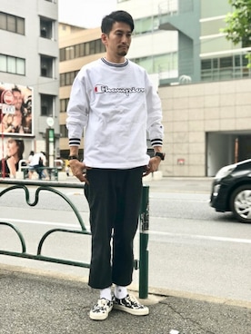 「モノトーン」｜Right-on 店舗スタッフさん（メンズ・173cm）の秋コーディネート