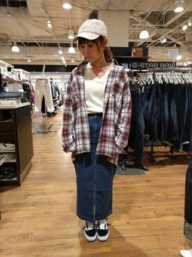 「BACKNUMBER」｜「アイテム（帽子）」を使った、Right-on 店舗スタッフさん（レディース・153cm）の秋コーディネート