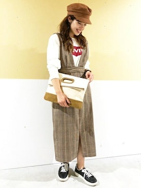 Right-on 店舗スタッフさん（レディース・159cm）の秋コーディネート