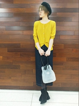 「Right-on（ライトオン）のアイテム（ハンチング/ベレー帽）」を使った、Right-on 店舗スタッフさん（レディース・167cm）の秋コーディネート
