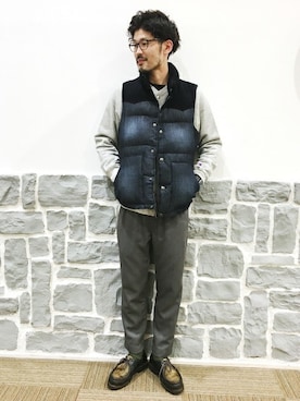 「Champion（チャンピオン）のアイテム（ブルゾン）」を使った、Right-on 店舗スタッフさん（レディース・178cm）の秋コーディネート
