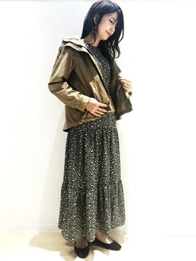 「BACK NUMBER（バックナンバー）のアイテム（マウンテンパーカー）」を使った、Right-on 店舗スタッフさん（レディース・168cm）の秋コーディネート