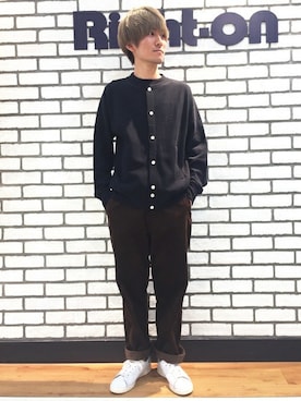 「Champion（チャンピオン）のアイテム（ブルゾン）」を使った、Right-on 店舗スタッフさん（メンズ・173cm）の秋コーディネート