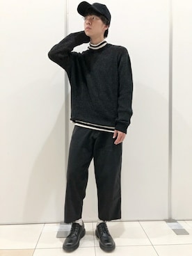 「Right-on（ライトオン）のアイテム（ニット/セーター）」を使った、Right-on 店舗スタッフさん（メンズ・168cm）の秋コーディネート