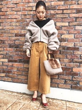 「BACK NUMBER（バックナンバー）のアイテム（ブルゾン）」を使った、Right-on 店舗スタッフさん（レディース・156cm）の秋コーディネート