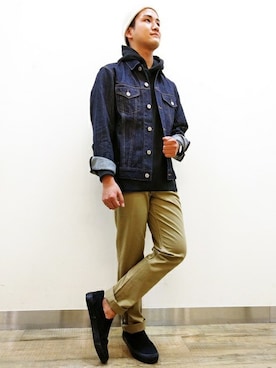 「BACK NUMBER（バックナンバー）のアイテム（デニムジャケット）」を使った、Right-on 店舗スタッフさん（メンズ・168cm）の秋コーディネート