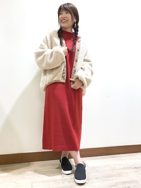 「alpha」｜「アイテム（ブルゾン）」を使った、Right-on 店舗スタッフさん（レディース・157cm）の秋コーディネート