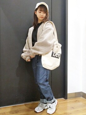 「BACK NUMBER（バックナンバー）のアイテム（ブルゾン）」を使った、Right-on 店舗スタッフさん（レディース・146cm）の秋コーディネート