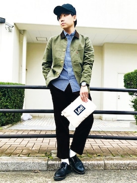 「Levi's（リーバイス）のアイテム（その他アウター）」を使った、Right-on 店舗スタッフさん（メンズ・179cm）の秋コーディネート