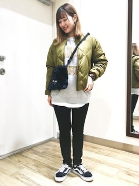 「Right-on（ライトオン）のアイテム（ブルゾン）」を使った、Right-on 店舗スタッフさん（レディース・153cm）の秋コーディネート