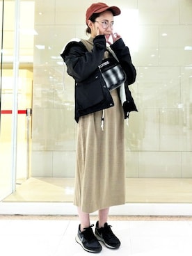 「コーデュロイキャップ」｜「アイテム（ジャケット/アウター）」を使った、Right-on 店舗スタッフさん（レディース・154cm）の秋コーディネート