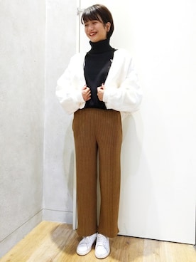 「BACK NUMBER（バックナンバー）のアイテム（ブルゾン）」を使った、Right-on 店舗スタッフさん（レディース・165cm）の秋コーディネート
