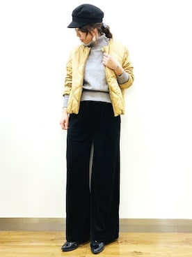 「Right-on（ライトオン）のアイテム（ブルゾン）」を使った、Right-on 店舗スタッフさん（レディース・160cm）の秋コーディネート