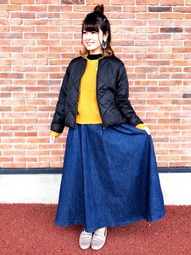 「Right-on（ライトオン）のアイテム（ブルゾン）」を使った、Right-on 店舗スタッフさん（レディース・160cm）の秋コーディネート
