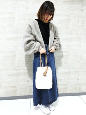 「BACK NUMBER（バックナンバー）のアイテム（ブルゾン）」を使った、Right-on 店舗スタッフさん（レディース・160cm）の秋コーディネート